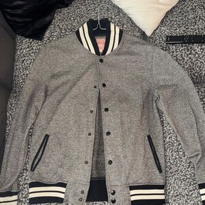Brooklyn Cloth Gray and Black Varsity Jacket